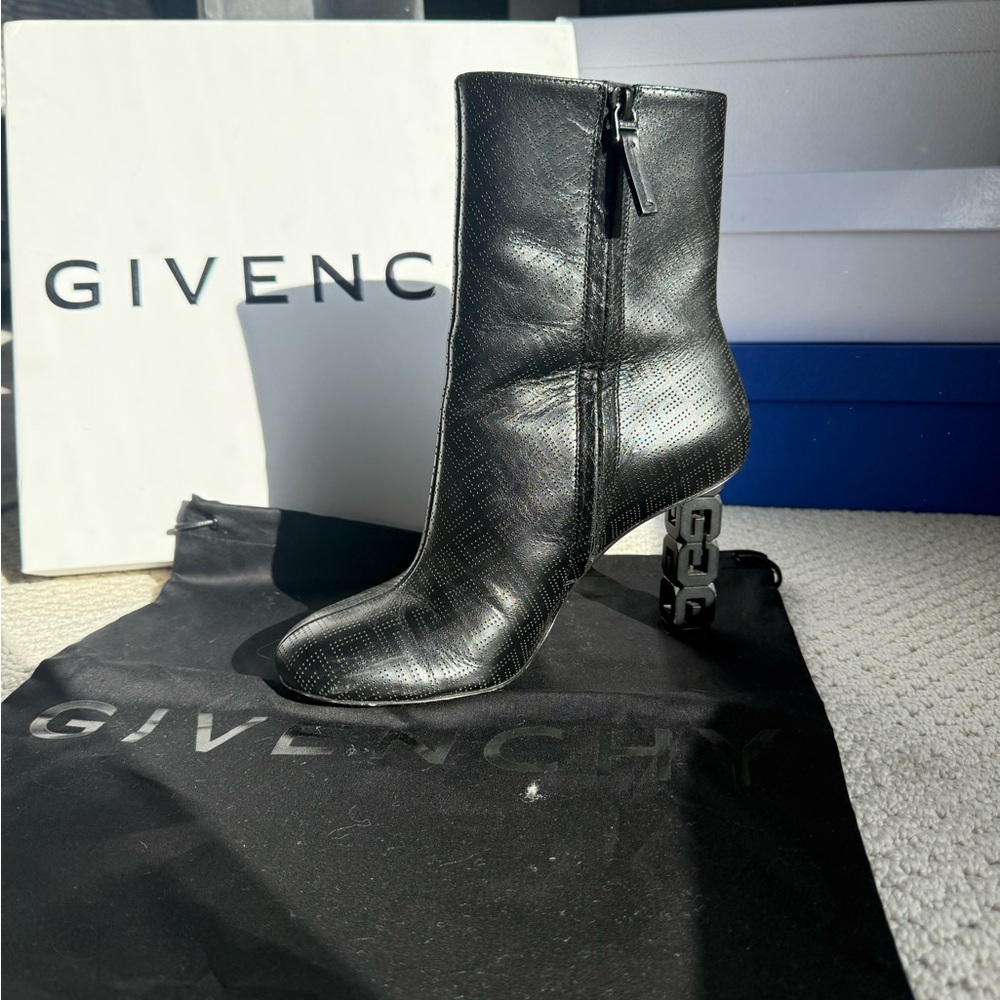 Givenchy Textured Black Heeled Boots